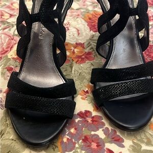 ANTONIO MELANI Black Strappy Dress Heels